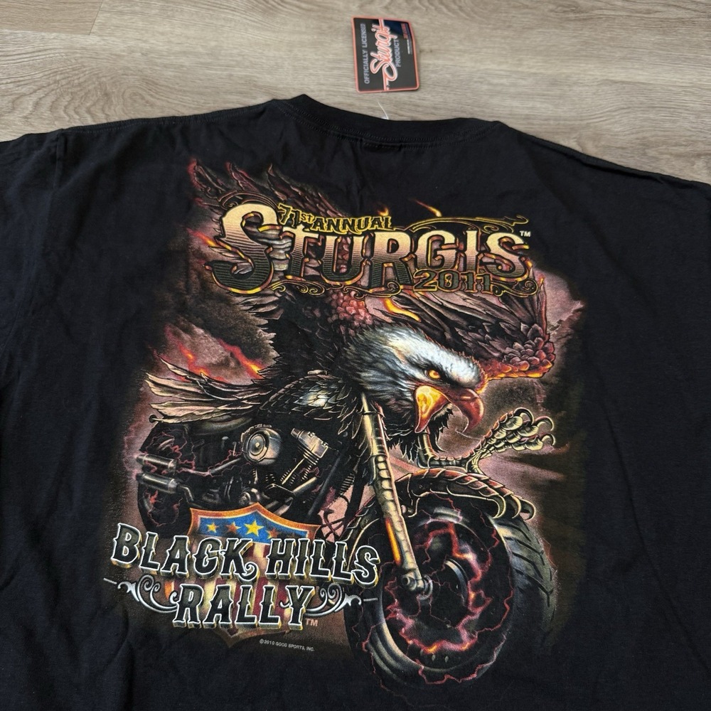 NEW 2011 Sturgis Black Hills Motorcycle Rally Eagle Graphic T Shirt Mens XL NWT